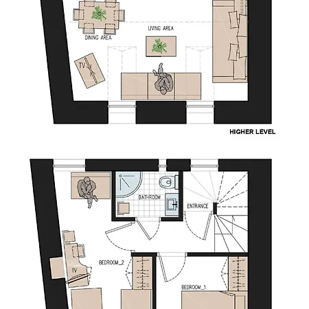 Foteza - Duplex Two Bedroom Second Third Floor